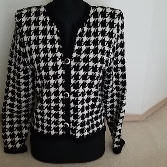 Wool rhinestone buttons knit jacket - Picture 1 of 3